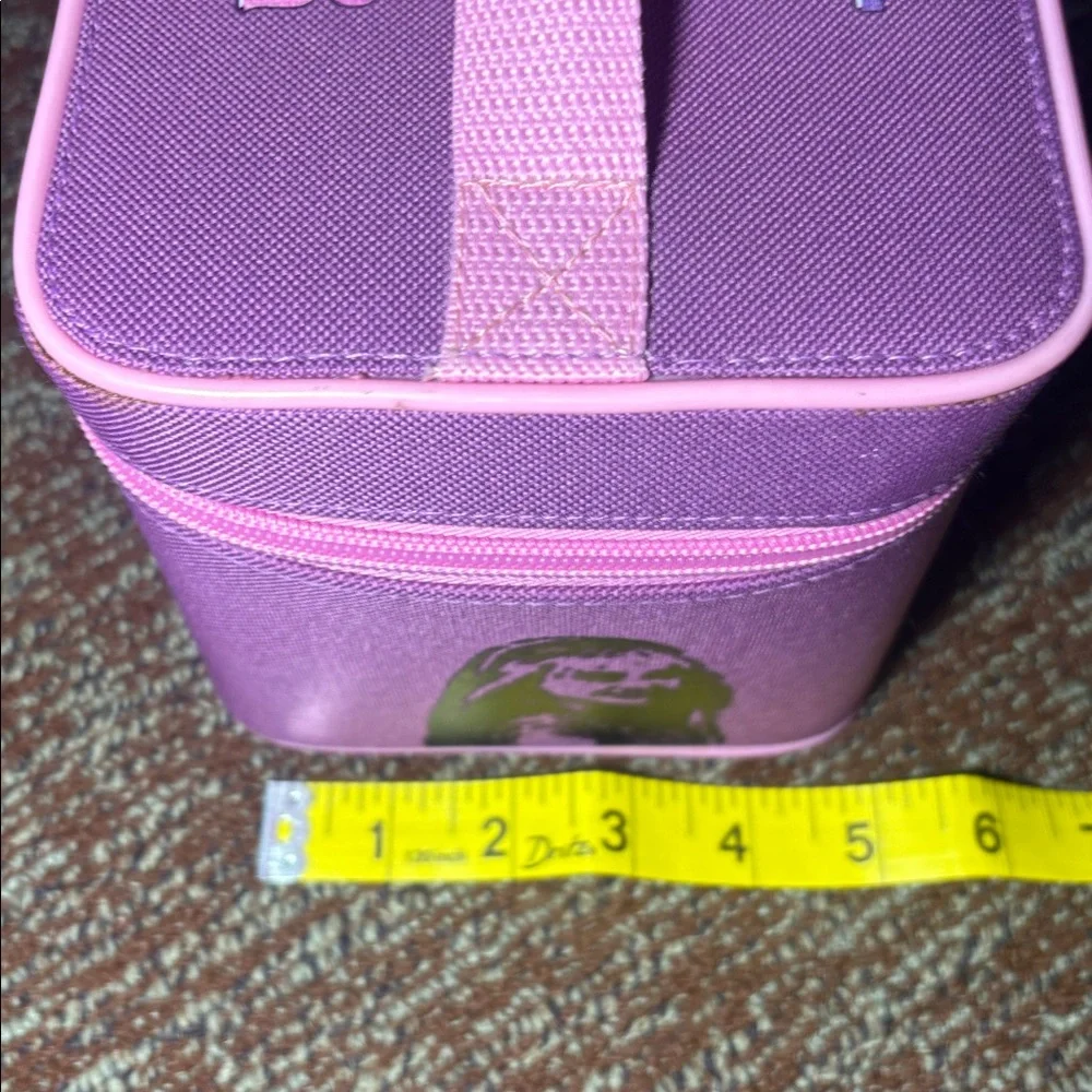 Vintage 2008 Hanna Montana purple & Pink Cosmetic Box train case zip up iconic